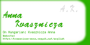 anna kvasznicza business card